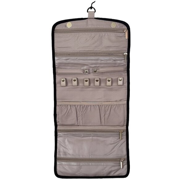Bagsmart Jewelry - BAGSMART Travel Hanging Jewelry Organizer Case Foldable Jewelry Roll with Hanger